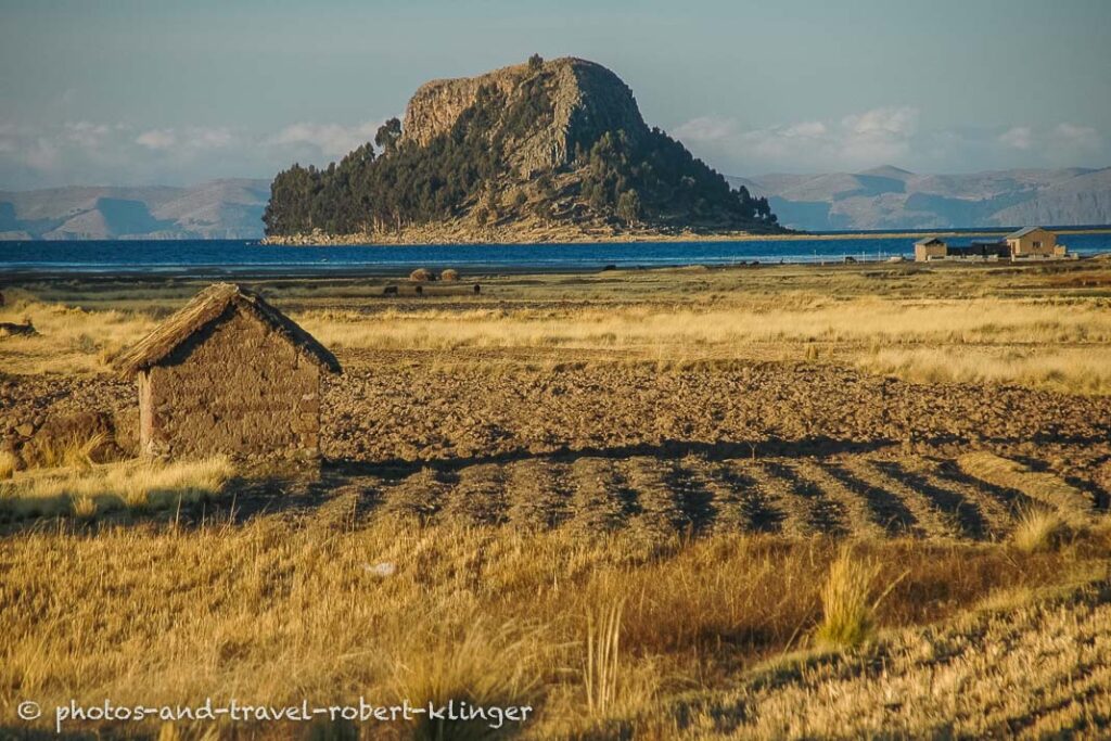 Landscape at lake titicaca