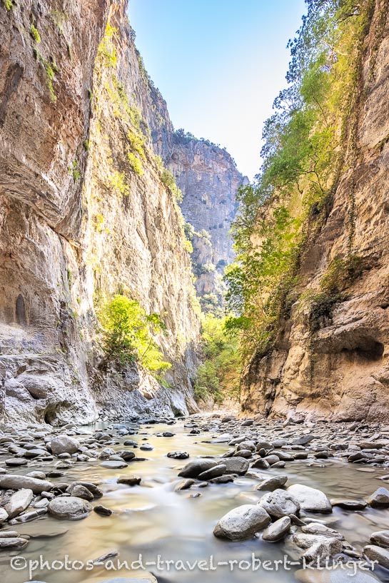 The beautiful gorge at the thermal pools close to Permet in Albania
