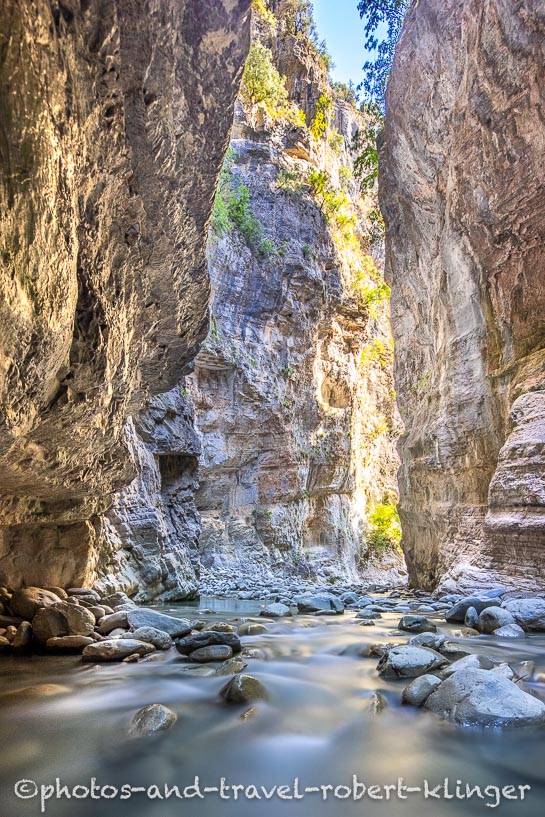 The beautiful gorge at the thermal pools close to Permet in Albania