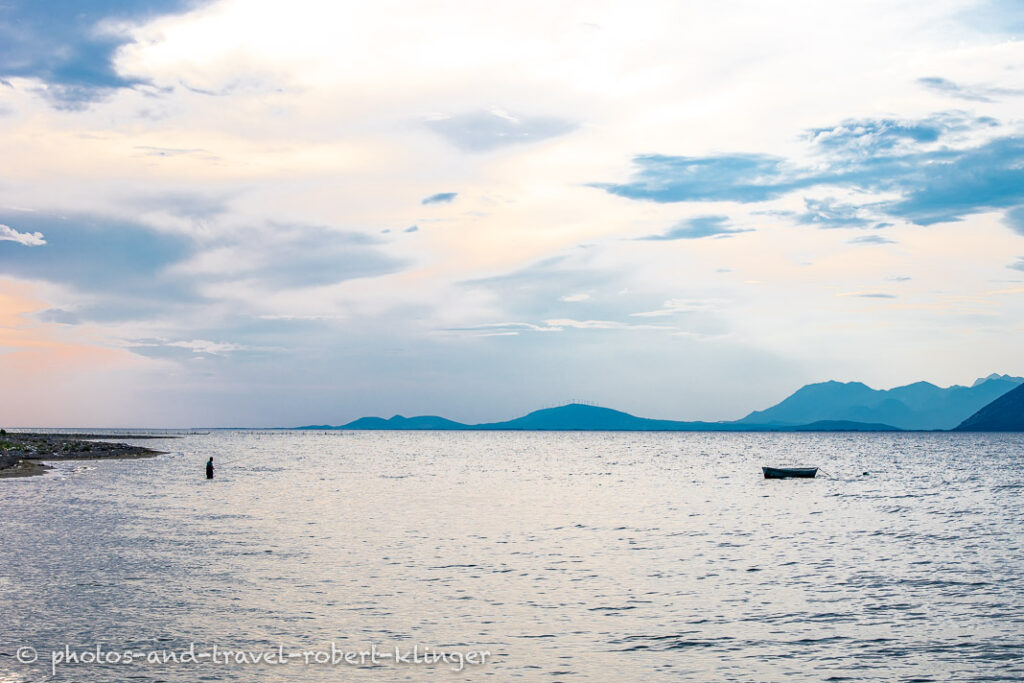 A fisherman at the mediterranean coast of Albania