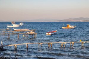 Fishing boats in the Aegean Sea of Turkey