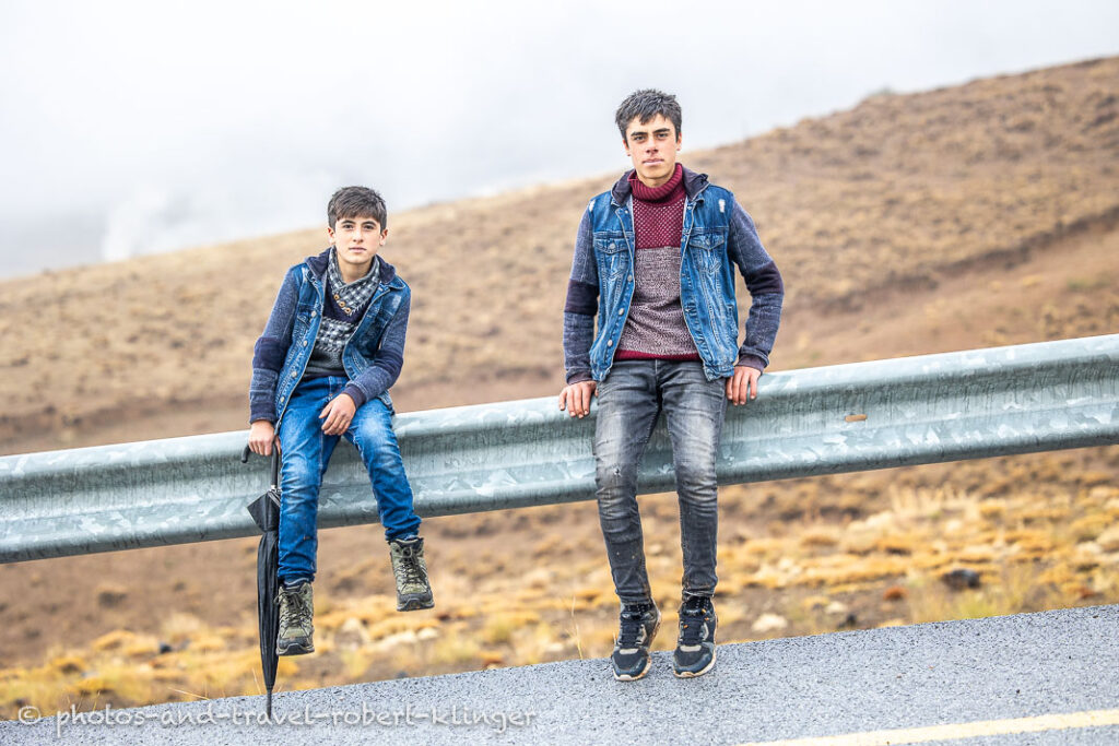 Two boys in the Lake Van area on the way to Nemrut Dagi