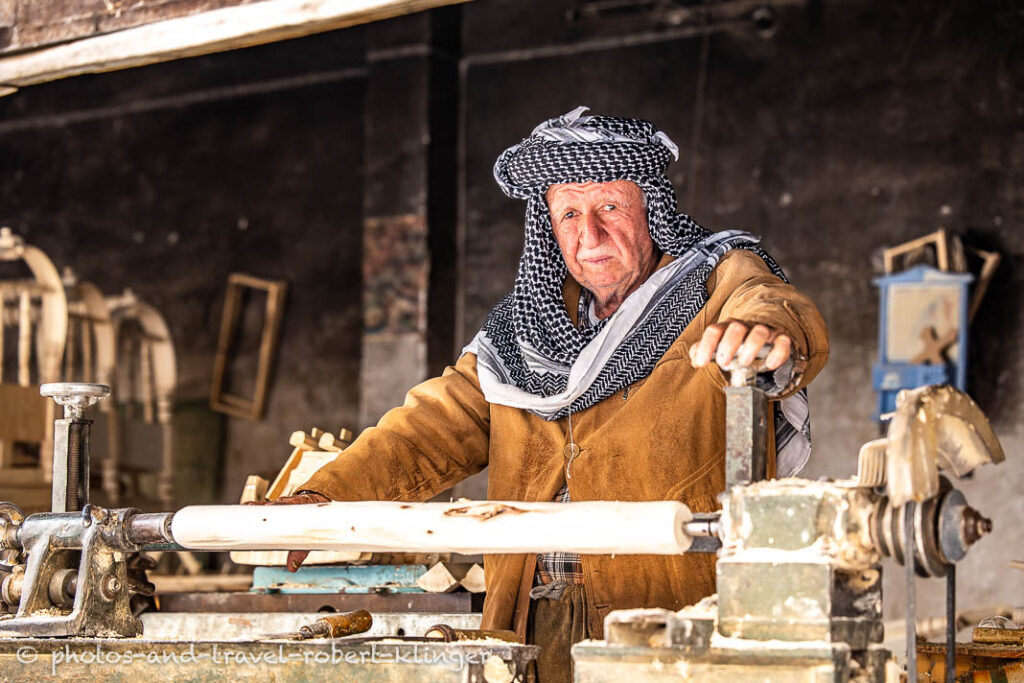 A carpenter in Alqosh in Iraq