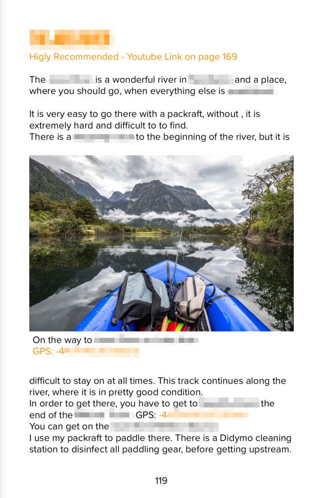 Here a packraft is shown in order to get to a beautiful fishing spot
